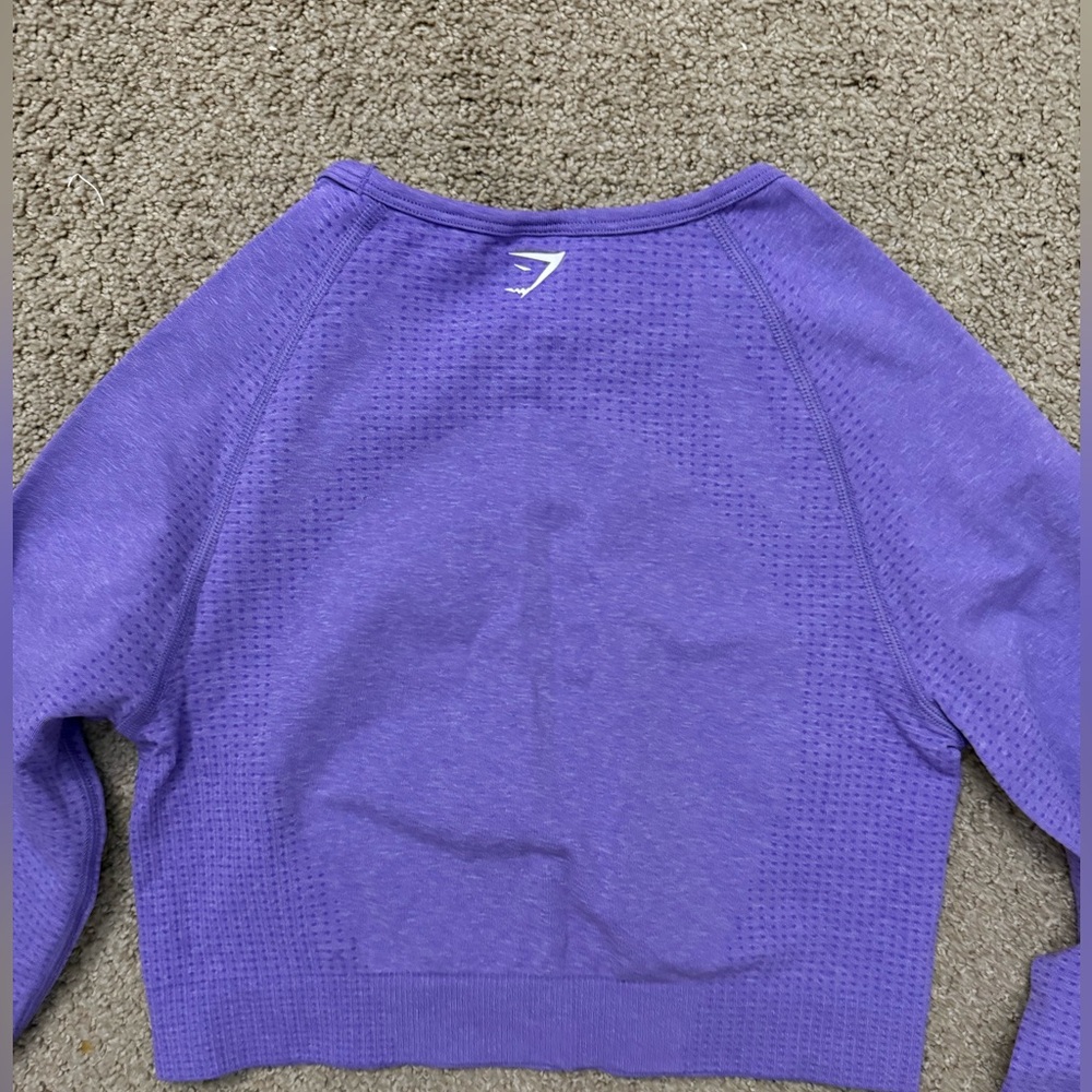 Gymshark Vital Long Sleeve Crop Top Body Fit in Functional Purple/Marl - Picture 8 of 8